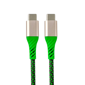 豪华Ombre彩色1m铝usb-c至usb-c充电电缆编织屏蔽金属USB，适用于iPhone和电脑库存产品 - Product Image 1