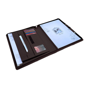 Professionale multifunzionale A4 con chiusura con cerniera bus porta carte nota cartella Padfolio Case Organizer Business - Product Image 5