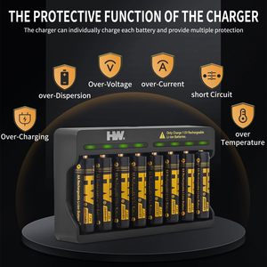 8pcs USB pin có thể sạc lại 1.5V 3500mwh AA pin Li-ion với bộ sạc thông minh Pin tái sử dụng bằng USB - Product Image 4