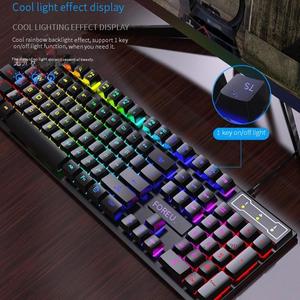 Met Regenboog Verlichte 104 Bekabelde Mechanische Gaming-Toetsenbordset - Product Image 1