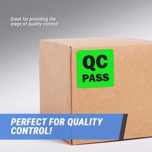 <strong>QC</strong> Pass Stickers, 2 X 2 Inch Quality Control Inspection <strong>Labels</strong> Maintenance Warehouse Management Organization <strong>Labels</strong> - Product Image 3
