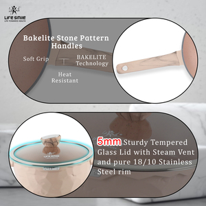 Hayat gülümseme 16 parça döküm alüminyum TENCERE SETİ yapışmaz granit kaplama PFOA ücretsiz Pot ve tava seti fırın güvenli - Product Image 5