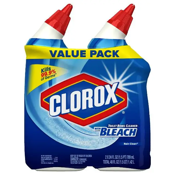 Lote de 2 botellas de limpiador de inodoro Clorox de 1,42 l que mata 99.9% gérmenes a granel disponible