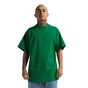 Özel Logo 280g T Shirt DTG nakış ipek düzlem erkekler Tee boy ağır pamuk boş damla omuz T Shirt