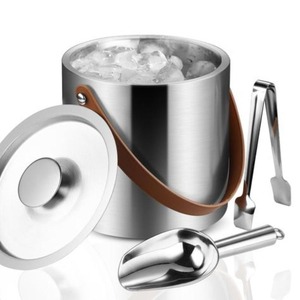 Modern stainless steel ice bucket with sleek mirror polished for a luxurious <strong>addition</strong> to any bar setting - Product Image 4