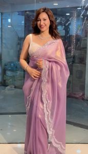 优质印度传统风格真丝纱丽印花女式2025年派对服装