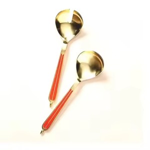 定制玛瑙设计手柄端银成品镜面钢餐具套装-儿童勺子刀叉闪亮抛光银色 - Product Image 2