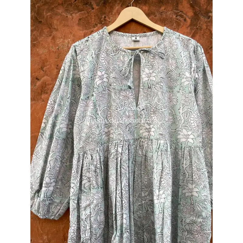 Vestido Midi de algodón indio con estampado de pájaros para mujer, ropa de fiesta hecha a mano de estilo Hippie bohemio, para verano, venta al por mayor