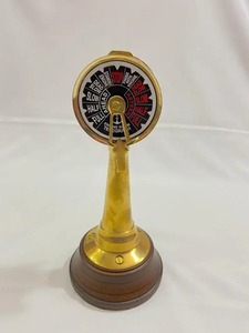 H.M.A Handicrafts Decorative Vintage Brass Telegraph with Wooden Base for Display