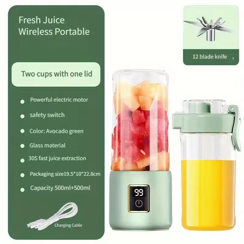 Avocado Green 12 Leaf Knife Double Cup