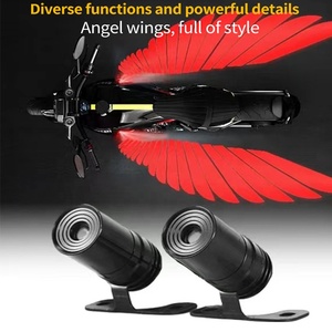 Beyaz mavi su geçirmez yeni melek kanat karşılama projeksiyon Led ışık motosikletler elektrikli araç modifikasyonu için atmosfer ışığı - Product Image 3
