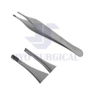 Oftalmik cerrahi aletler 12cm titanyum tıbbi forseps Adson kahverengi doku forseps 3mm diş ucu ile düz için - Product Image 4