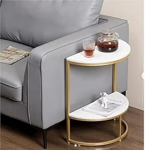 Sofá mesa auxiliar pequeño único y Multi estante con hermosos colores cualquier ángulo tapa de mármol multifuncional - Product Image 1