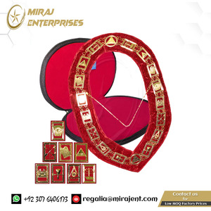 Memurları masonik yaka tam elbise masonik bölüm zincir yaka-24 K altın kaplama + ücretsiz kılıf (hediye olarak) - Product Image 6