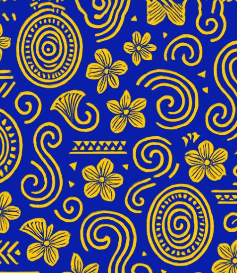 Royal Blue & Gold: African Texture