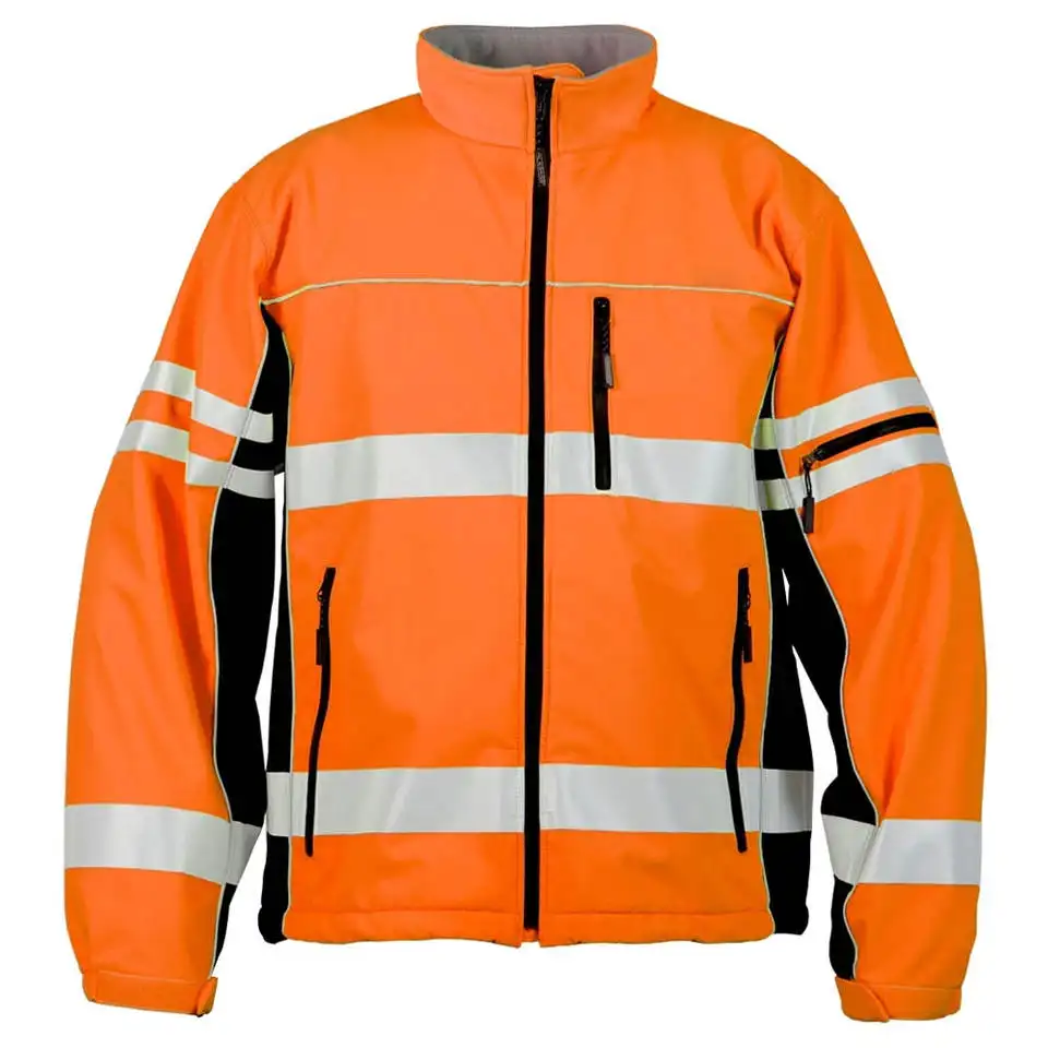 Giubbotto riflettente di sicurezza fluorescente ad alta visibilità su misura ad alta visibilità abbigliamento da lavoro sicurezza lavoro classe 3 giacca
