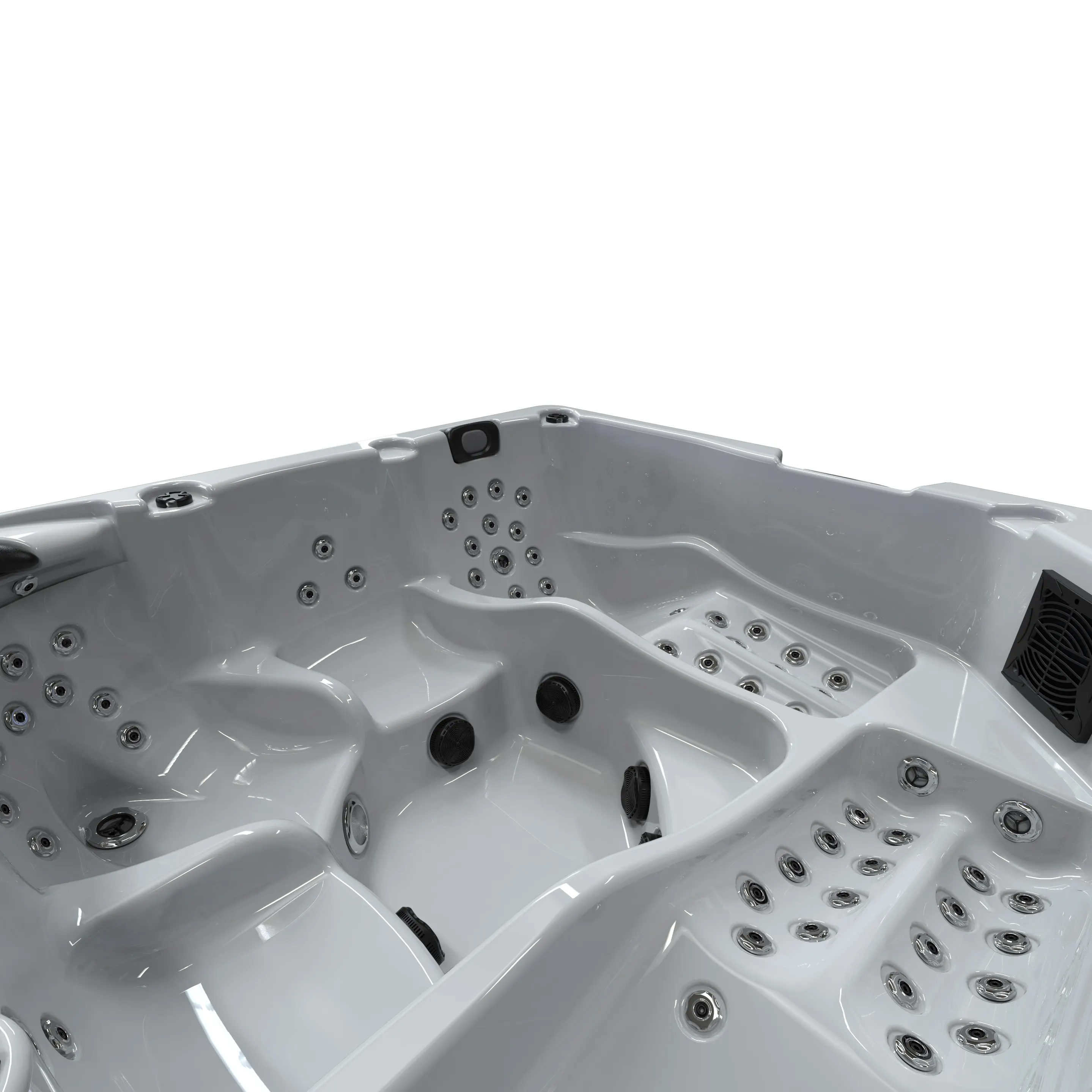 ヨーロピアンスタイルのホットタブジャクジー自立型多機能マッサージスパ5人用浴槽LED噴水付き