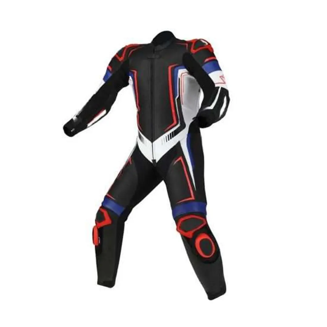 Motorcycle New White Black One piece Track Pro Racing Suit For Motorbike With Approved Protection