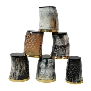 Best Looking Natural Buffalo <strong>Horn</strong> Glass Simple Design with round <strong>Shape</strong> for Wine and Beer Stylish Animal Theme - Product Image 1