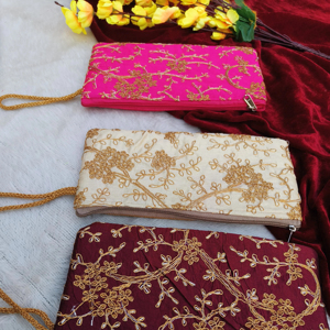 刺繍生地財布イブニングバッグウェディングギフトゲストリターンギフトMehndiFavor Festive Clutch Handmade Indian Fashion <span class=keywords><strong>Pouch</strong></span>