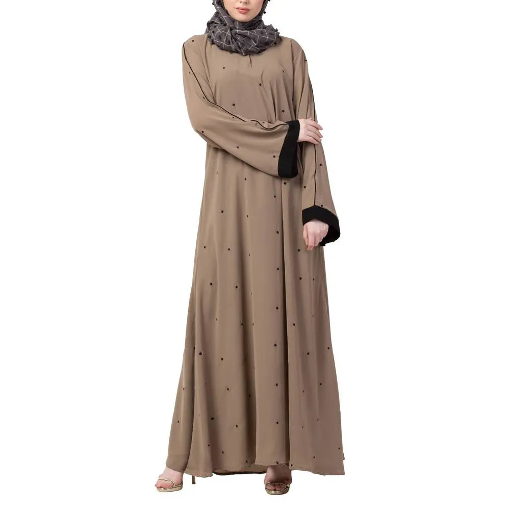 Nouveau Design décoration meilleure qualité Antique vente en gros Abaya Unique et Hijab couleur claire