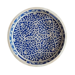 Özelleştirilmiş el yapımı yuvarlak kemik kakma hizmet tepsi - Product Image 2