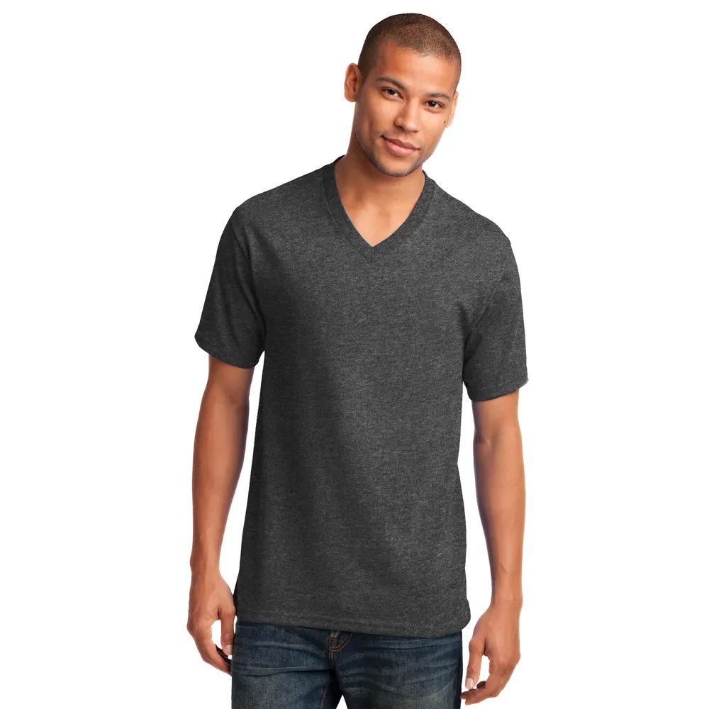 メンズコア半袖VネックTシャツ-ヘザーメンズTシャツ綿100% バリスカイラインTシャツメンズComfortBlend VネックTシャツ