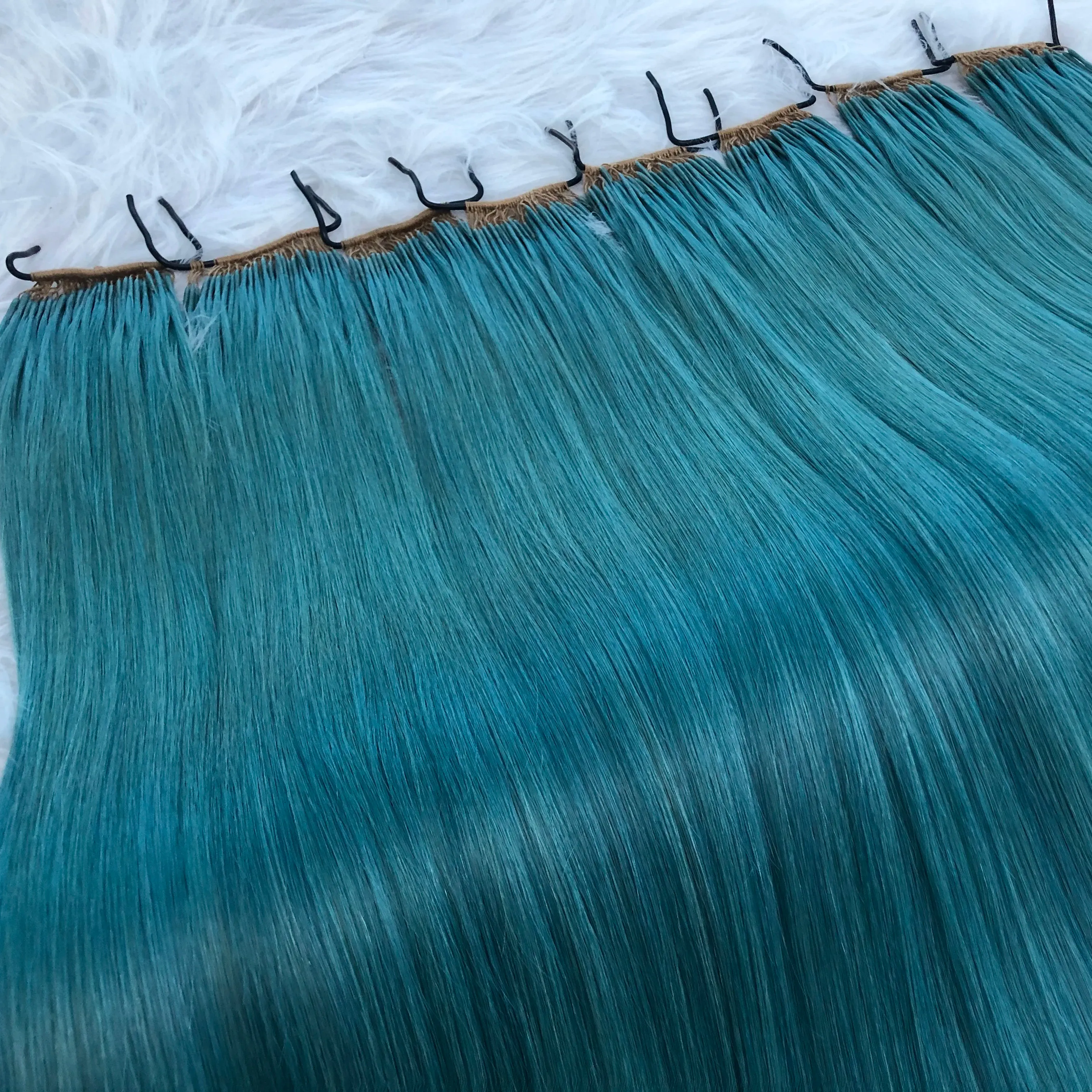Cotton String Twins I-tip Thread Extensões de cabelo Straight Natural Color Hair Cabelo humano Remy brasileiro para mulher sem trama 14 "-30"