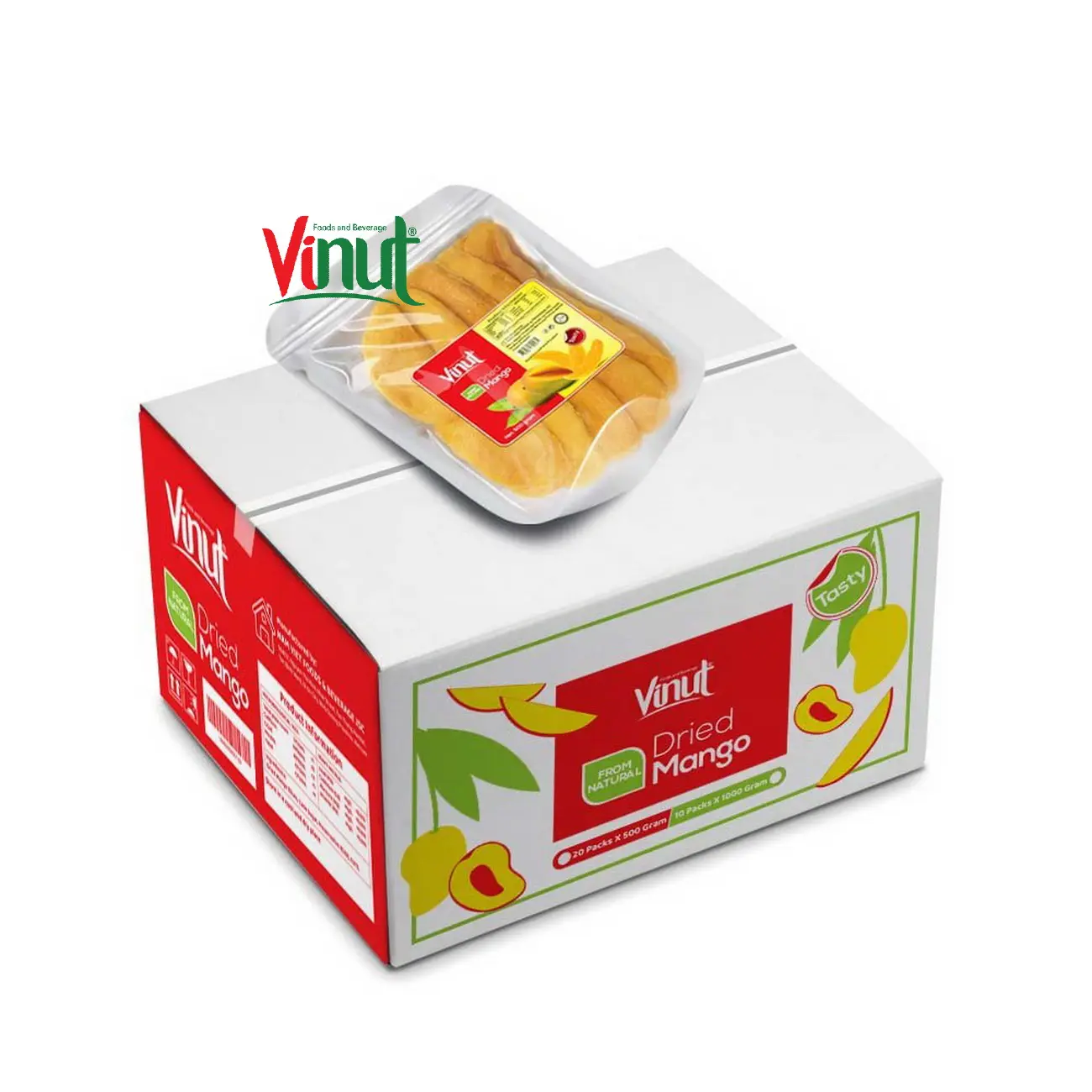Сушеные фрукты VINUT-20 упаковок x 500 г сушеные манго Премиум-качества от натурального каталога производителя