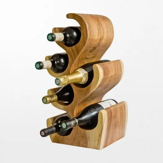 थोक फ्री स्टैंडिंग प्राकृतिक भूरा मूल डिजाइन मानक बोतलें वाइन डिस्प्ले रैक रैक क्लब होटलों के लिए बांस वाइन रैक