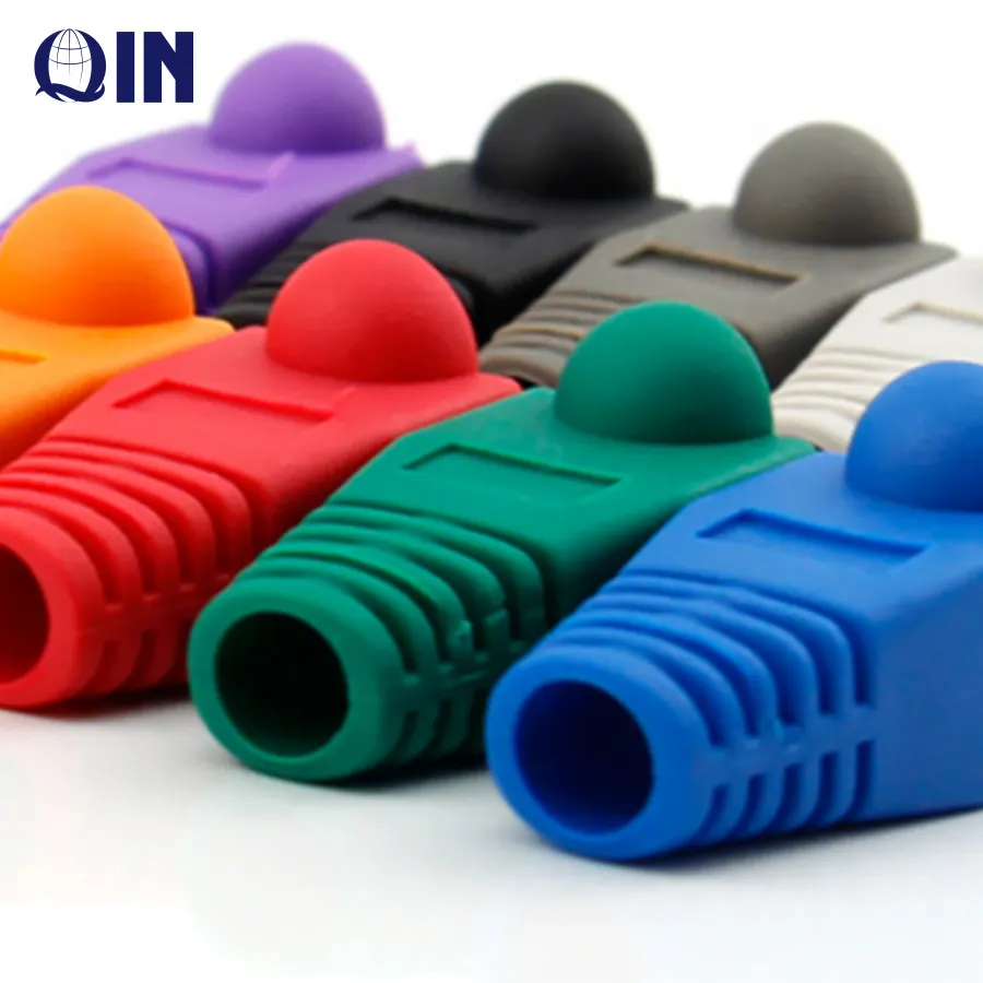 QIN CAT5E CAT6 Soft Plastic Strain Relief Boots RJ45 Ethernet Connector