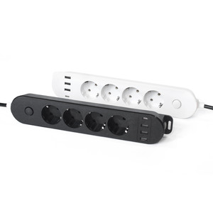 European Power Strip <strong>Extension</strong> <strong>Socket</strong> 4 Way 8-Hole Multi-Function Extention Cord with Switch Connector Accessories - Product Image 2
