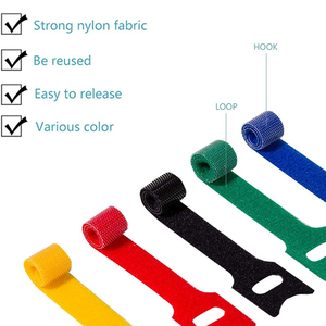 Custom Logo Reusable Cable Ties Multi-purpose <strong>Hook</strong> <strong>and</strong> <strong>Loop</strong> Cable Straps Wire Ties Cable Organizer for Home <strong>and</strong> Office - Product Image 3