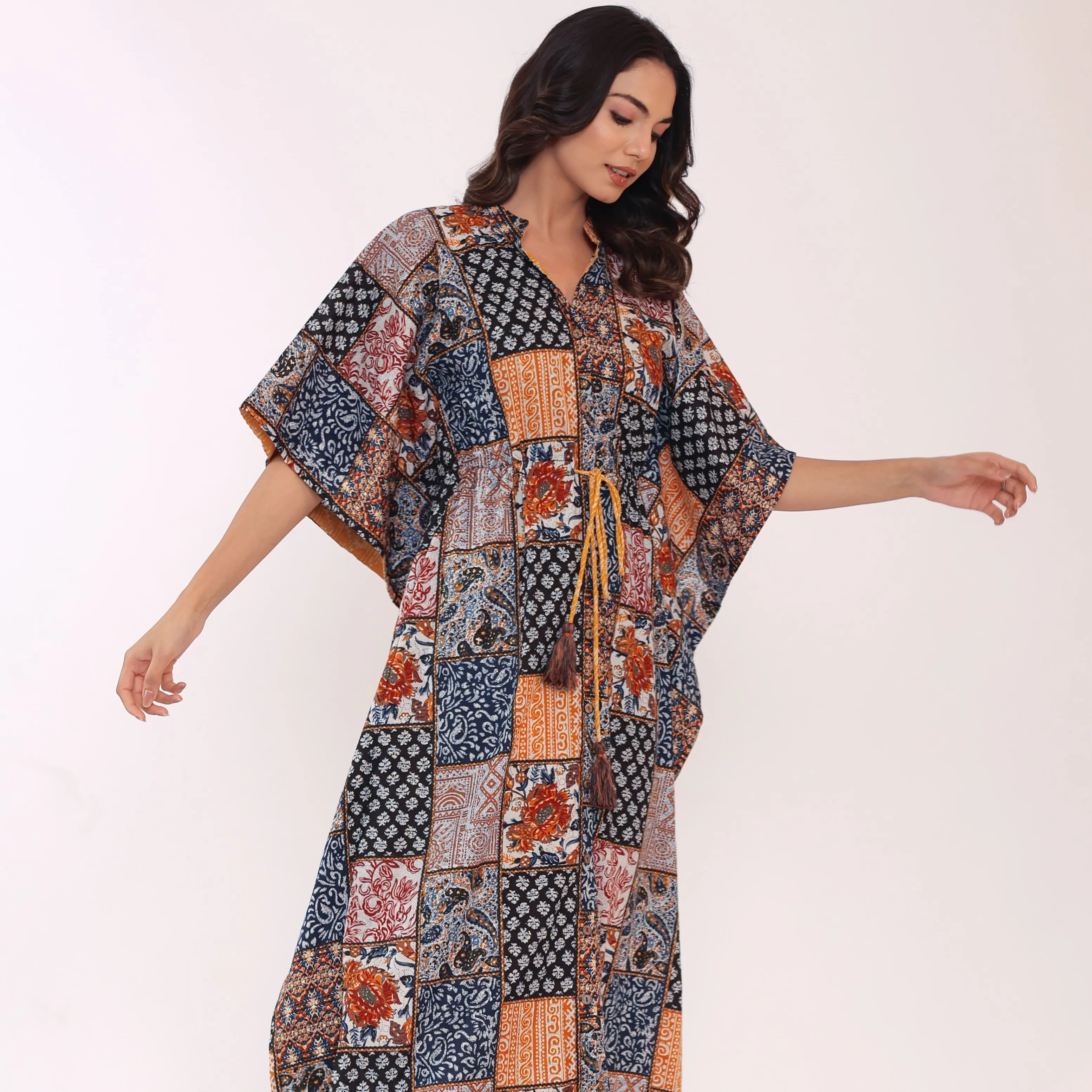 Tingkatkan gaya Anda dengan Katashi a printed kurta kami yang memadukan kenyamanan dan fashion Set kaftan wanita dengan harga murah