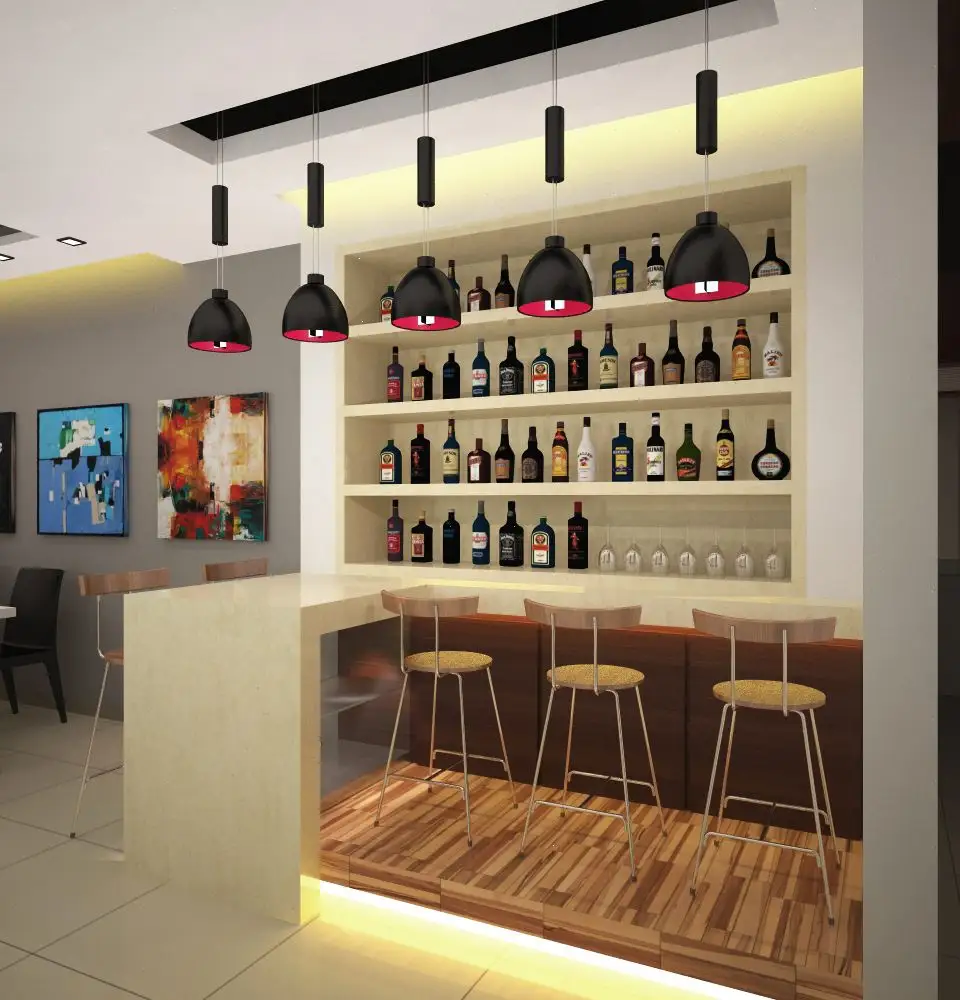 Konter Bar Premium UNTUK rumah dengan lampu untuk estetika dengan hasil akhir bahan berkualitas tinggi