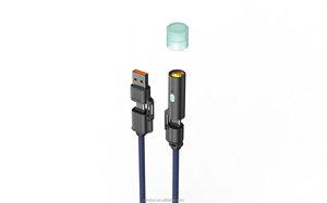 C1 100W 4-in-1 Multi-<strong>Function</strong> Type-<strong>C</strong> USB Charging Cable High Quality 1.5M Pure Copper Braided Wire Lighter Data Cable - Product Image 2