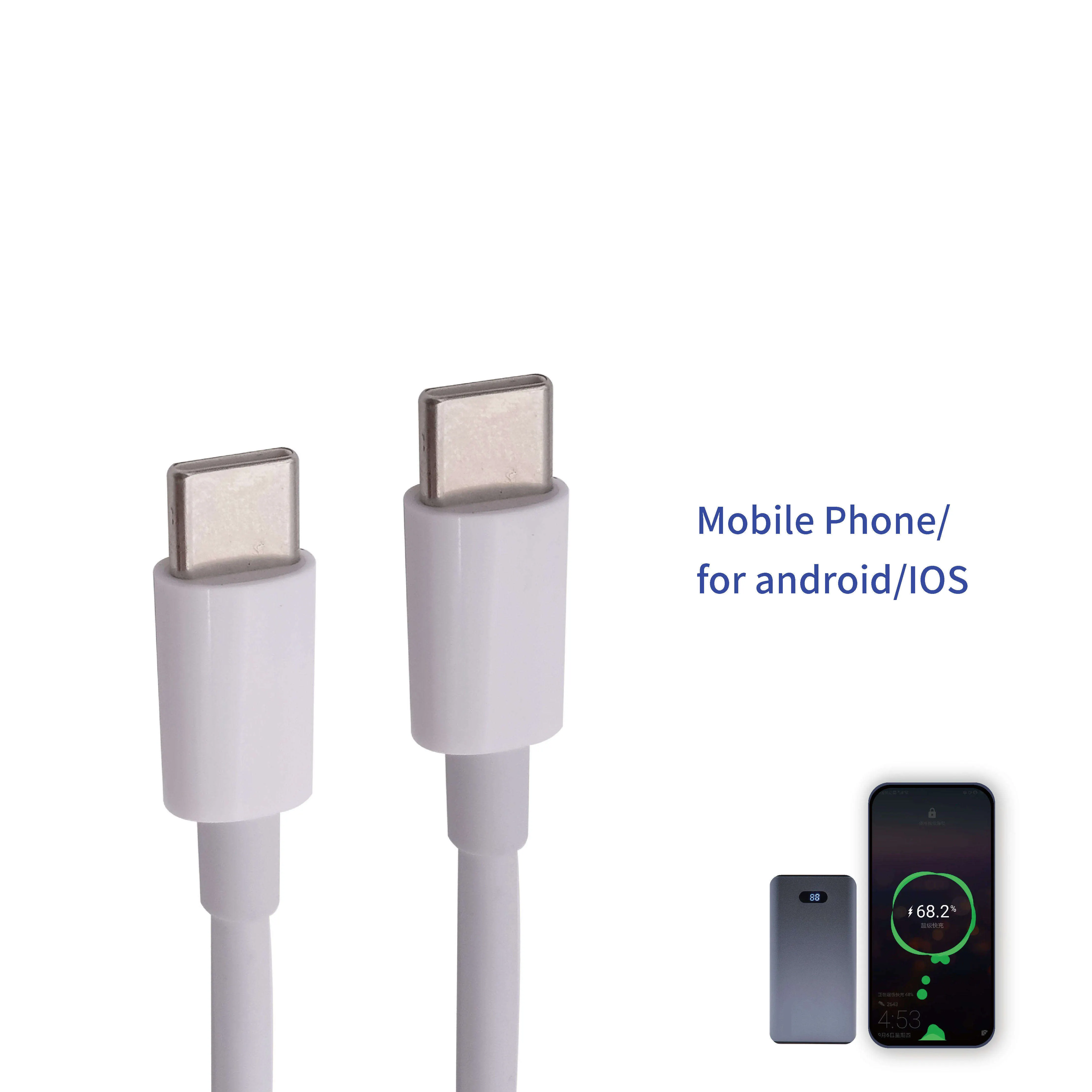 2024 New Trend Original White Charging Cable Type C To Type C Cable Quick Charging Data Cables