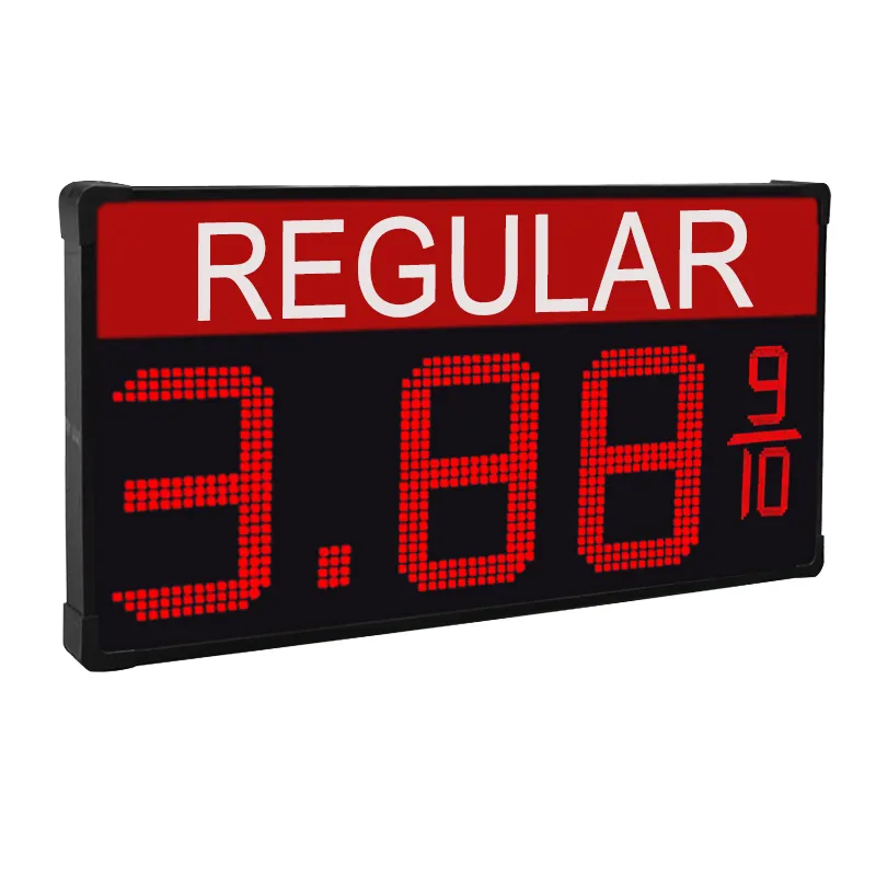 CHEETIE CP50 Top Section lighted 3 Year Warranty Red REGULAR LED Gas Price Sign with 3 Large digits and Fraction digits