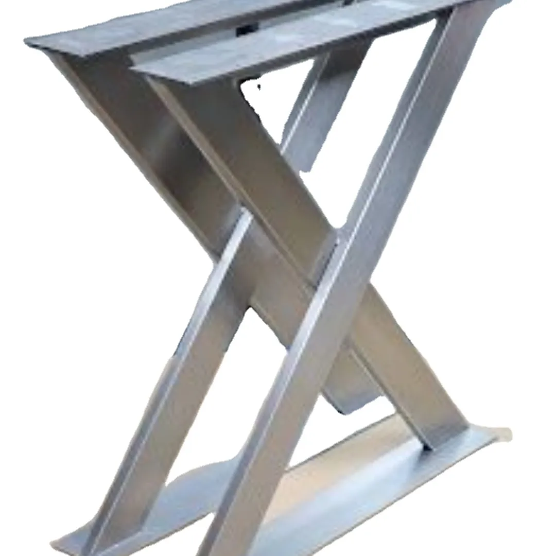 Quadro de mesa pés de aço fundido, armação industrial de ferro fundido em forma de x para escritório móveis jantar café sala de jantar
