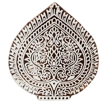 Bloques de impresión de Madera hechos a mano, artesanía textil marrón, Saree, sello de lona, flor india, nuevo diseño WB-6865