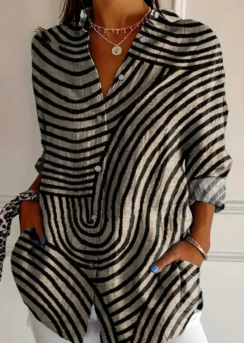 Black and beige striped shirt
