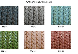 Best Selling Flat Braided Leather <strong>Cord</strong> in Multi Colors and Sizes Suitable for Jewelry Designer Leather <strong>Cord</strong> From Manufacturer