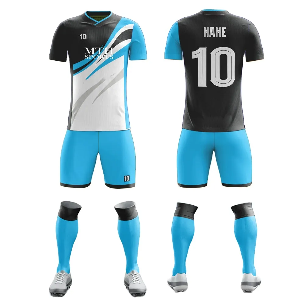 Uniforme de futebol 100% poliéster para homens, roupa esportiva de meia manga, preço de atacado, uniforme de futebol masculino, roupa esportiva de poliéster