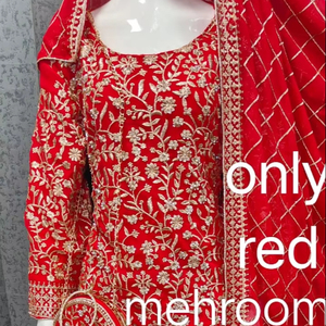 Georgette rus Plazo Gharara ön arka nakış, Zarkan taşlar, ağır Dupatta ve çanta trend ve şık ile Set - Product Image 1