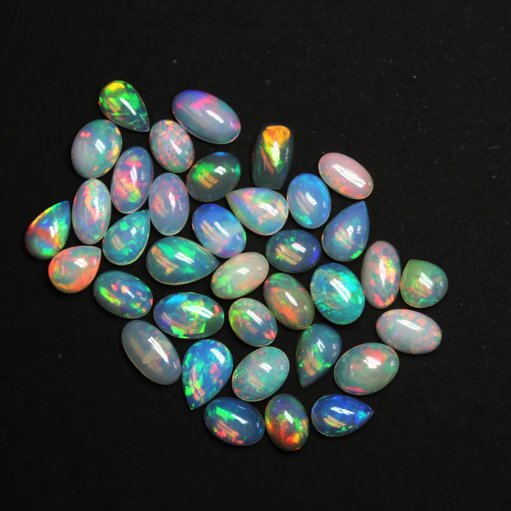 Opale di fuoco Cabochon forma ovale 6x4MM formato libero colore gioca o fuoco opale etiope naturale pietra preziosa sciolta genuino ovale Welo Opal