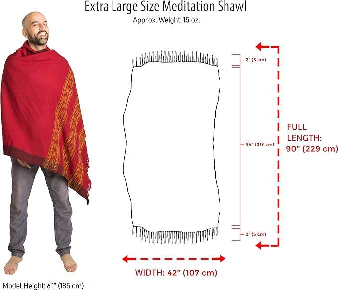 Châle de méditation de la meilleure qualité Couverture exotique, écharpe surdimensionnée ou étole. Unisexe