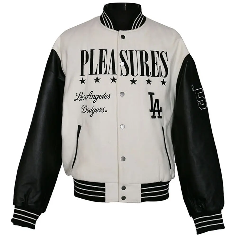 Respirant Noir Varsity Veste Logo Personnalisé Manches En Cuir Broderie Confortable Couple Collège Baseball Letterman Veste