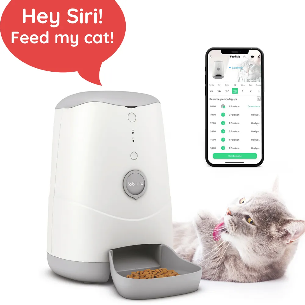 Bilicra Feed Me Wifi Smart Pet Feeder Support APP pour Android et IOS Smartphone 2.4GHz Wifi Connexion Plan d'alimentation