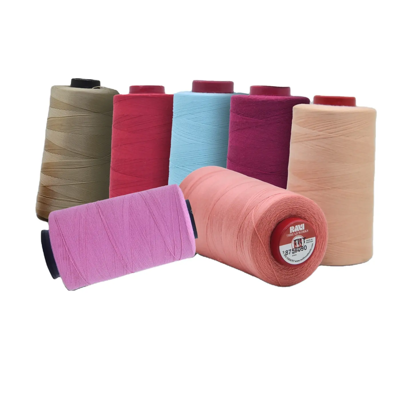 Großhandel Günstige Nähgarn 100% gesponnenes Polyester Nähgarn 40/2 5000yds mit verschiedenen Farben