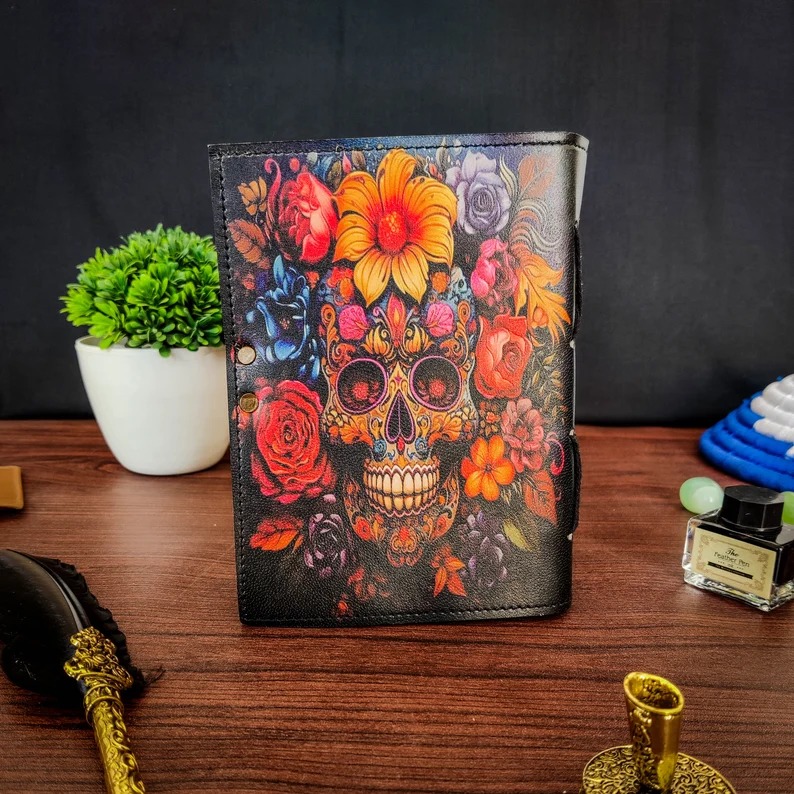 Gölgeler boş büyü kitabı şeker kafatası severler dergisi cadılık Tarot gotik dizüstü antika eski en iyi erkekler için hediye onu - Product Image 6